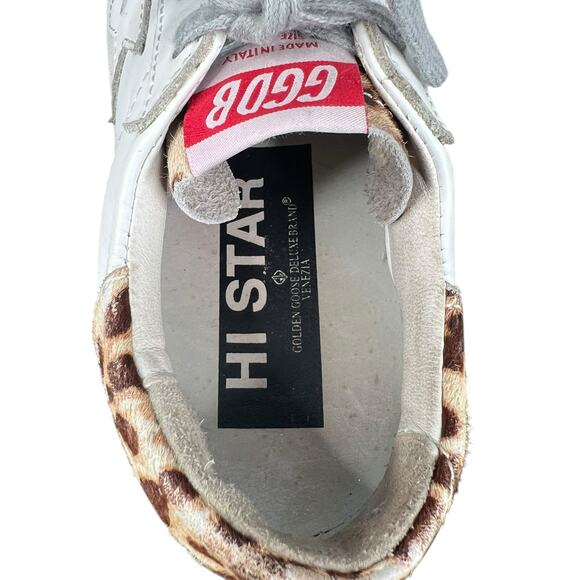 Golden Goose Women’s Hi Star White Leopard Print Sneaker Size 38 US 8 - Picture 10 of 11